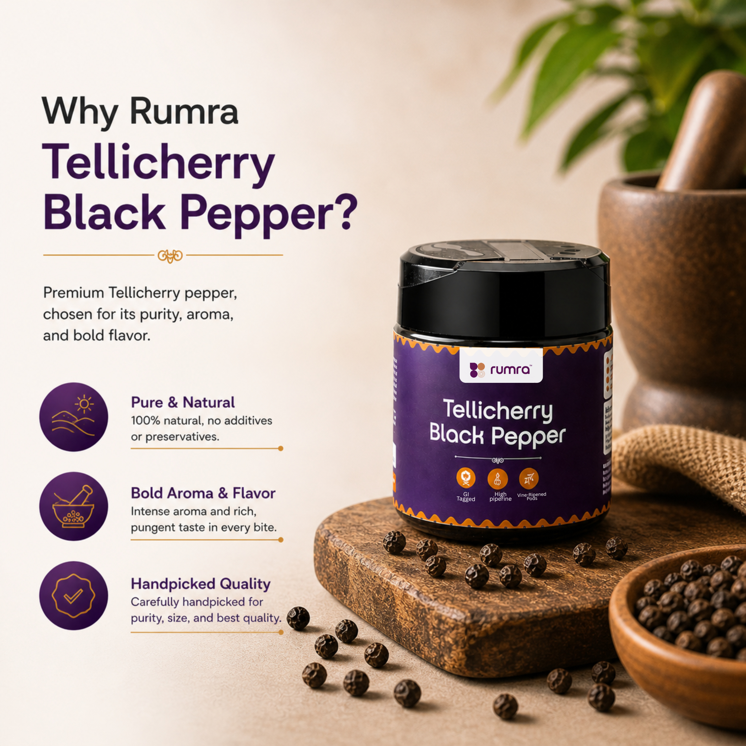 Tellicherry Black Papper Spices